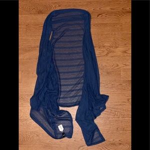 NWT sleeveless crocheted vest navy one size fits